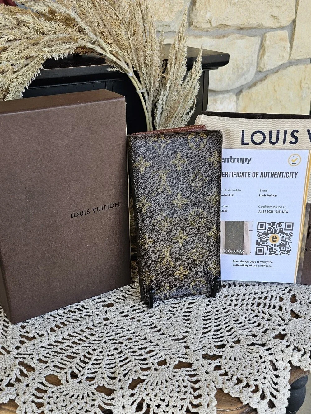 Louis Vuitton Brown Monogram Long  Wallet/Checkbook With COA